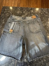VTG Akademiks Jean Shorts Mens Size 40 Blue Denim Jorts Baggy Y2K Wide Design