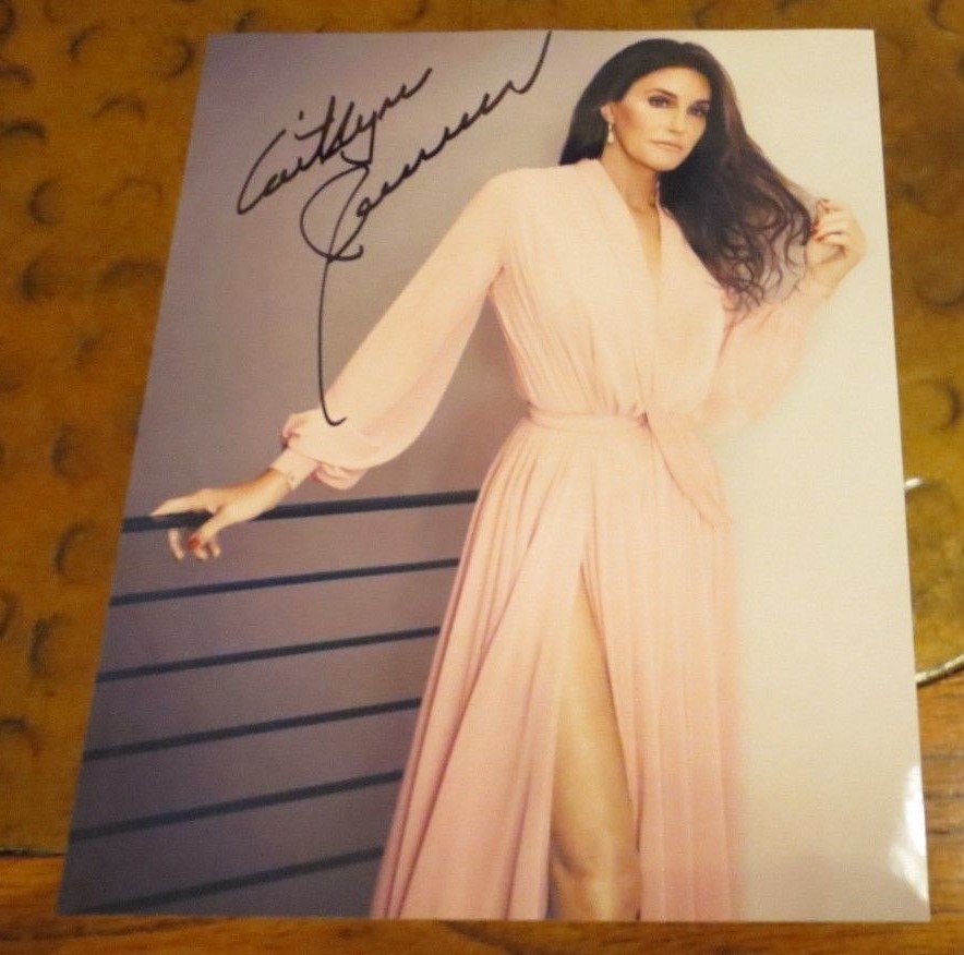 caitlyn jenner pink dress Caitlyn Jenner Olympic Gold signed autographed photo Bruce Transgender  Wheaties