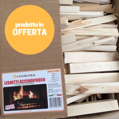 HOME IDEA ITALIA 10 KG LEGNETTI ACCENDIFUOCO PER CAMINETTO STUFA LEGNA BARBECUE IN ABETE