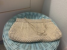 Whiting Davis Alumesh Vintage off White ivory Aluminum Mesh Bag Purse handbag