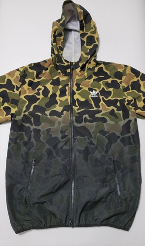 Adidas Mens Medium Camouflage Hooded Windbreaker Camo Hoodie Jacket CE1545  | eBay