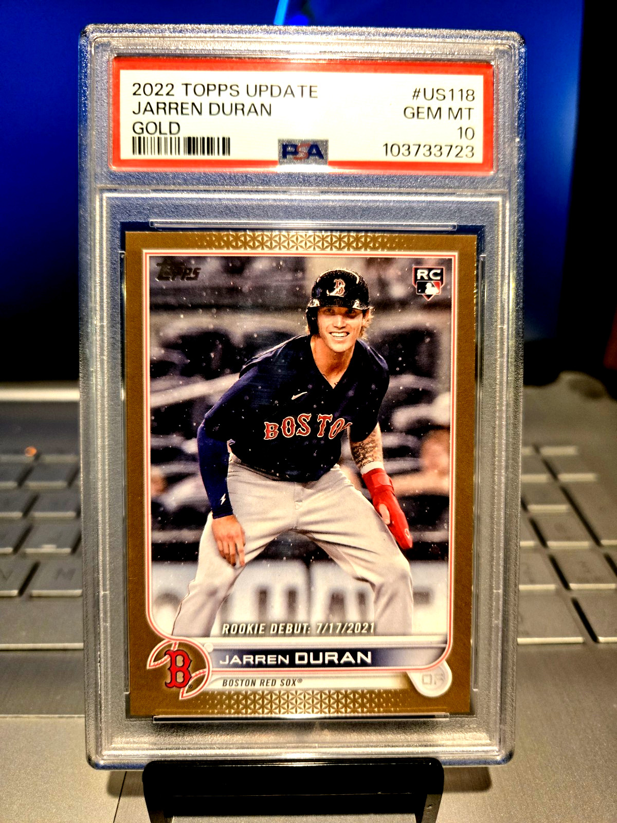 2022 Topps Update Jarren Duran #635/2022 Gold #US118 Gem Mt. 10 "The Big Slowe."