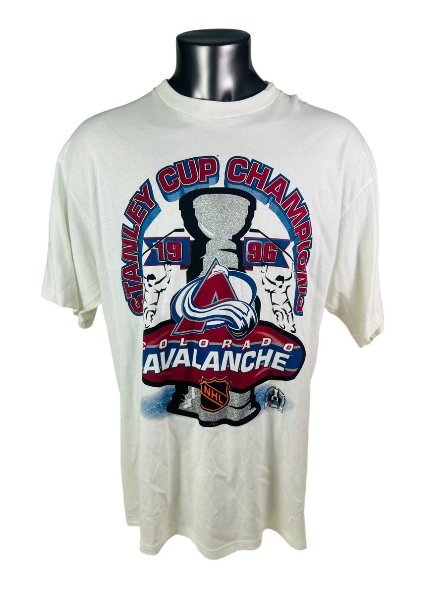 COLORADO AVALANCHE 1996 STANLEY CUP CHAMPIONS VINTAGE STARTER T-SHIRT ADULT  XL