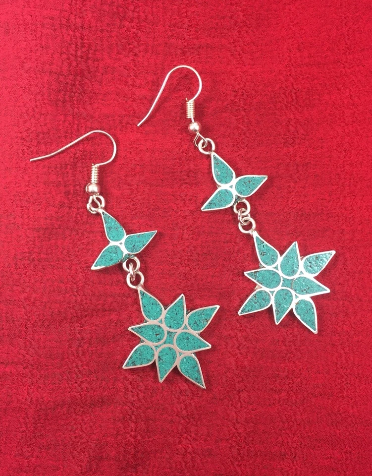 Vintage Earrings With Turquoise Stone - Image 2 of 4