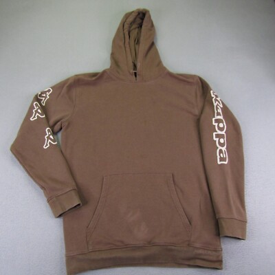Kappa Hoodie Mens Extra Large Brown Pullover Sweater Sweatshirt Soccer Jumper ^
