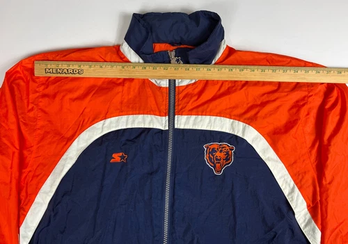 Vintage 90s Starter NFL ProLine Chicago Bears Windbreaker Jacket Hooded Sz XL - Picture 14 of 16
