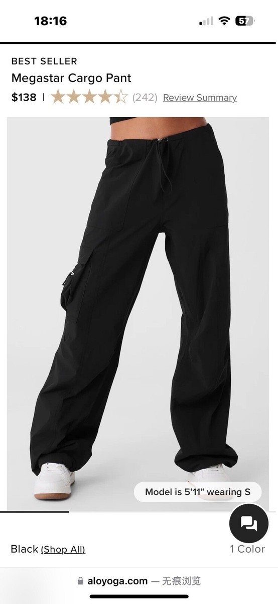 Alo アローヨガ　megastar cargo pant カーゴパンツ Megastar Cargo Pant - Black | ALO