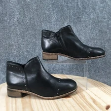 Diba True Ankle Boots Womens 10 Black Rose Waterproof Studded Casual Leather