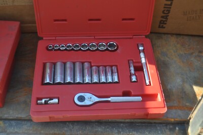 STANLEY PROTO J52134 SAE SOCKET SET 3/8'' DRIVE 22 PIECE 6 POINT MINT