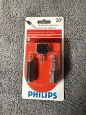 2010 Phillips Headphones 20' Extension Cord  3 Adapters NEW in Package