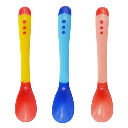 6 pcs Baby Silicone Feeding Temperature Sensing Spoon and Fork - Picture 4 of 6