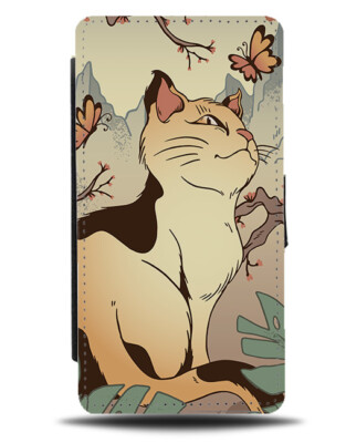 Japanisches Katzenposter Design Flip Geldbörse Etui Japan großes Tier Thema Stil J639 