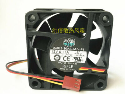 1PC cooler A6025-30AB-3AN-PI 12V 0.11A 3-wire 60*25MM 3-wire silent #E10*
