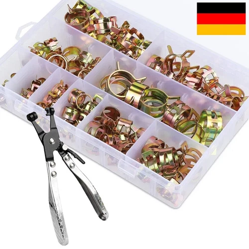 115 Tlg Benzinschlauch klemmen Schellen 6mm - 22mm Schlauchschellen Zange Set DE - Bild 3 von 10