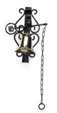 Antik Eisen Glocke Wandglocke T&uuml;rglocke Schmiedeeisen Messing Zugglocke Bell03