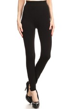 Winter Warm Women One Size Fits Most S M L Fleece Leggings Solid Colors BLPTBK