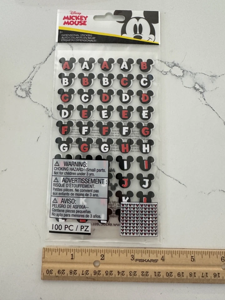 EK Éxito Disney Orejas de Mickey Mouse Alfabeto Pegatinas Dimensionales Álbum de Recortes Foto 4 de 4