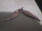 Indian Feather Folding Knife Stainless Steel Blade Antique Finish Metal Handle — photo 3
