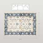HOMCOM Machine Washable Area Rug 8x10, Boho Floral Print Carpet, Blue — photo 3