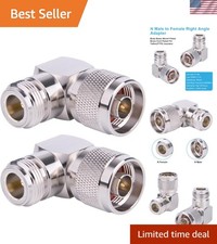 10 Pack N Connector Adapter Right Angle Coax Connectors 90 Degree N Male to N...