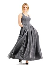 MORGAN & CO Womens Gray Gown Sleeveless Formal Fit + Flare Dress 0