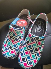 Easy Works By Easy Street Women's Colorful Slip Resistant Work Shoes Clogs Sz 7