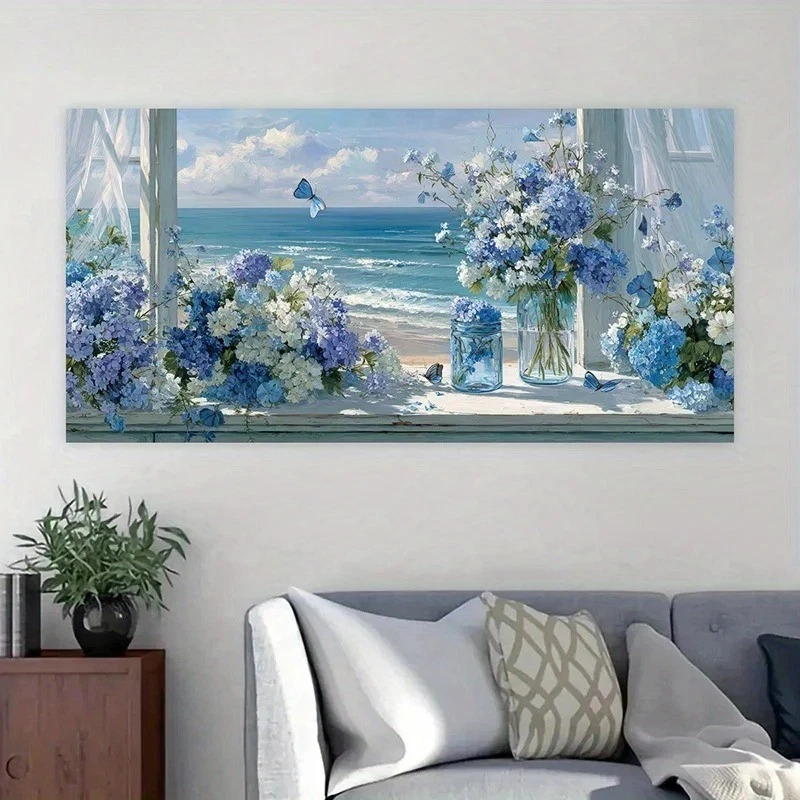 Seaside Blue Hydrangeas Canvas Painting Canvas Wall Art Home Decor Poster Mural
Opens in a new windo