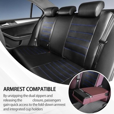 Premium Car Seat Protector Textured Pattern Universal Slip Resistant PU Leather