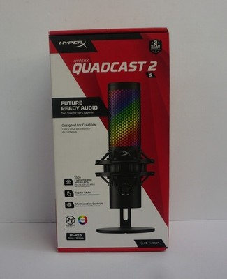 HyperX QuadCast 2 S USB Microphone with RGB Lighting, USB-C, Black 