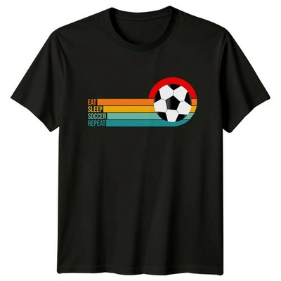 Eat Sleep Fußball Repeat T-Shirt Fußball Sport Geburtstag Geschenk für Sie und Ihn