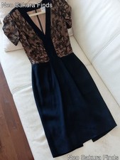 RED VALENTINO Black Lace Knee-Length Dress M Size 40
