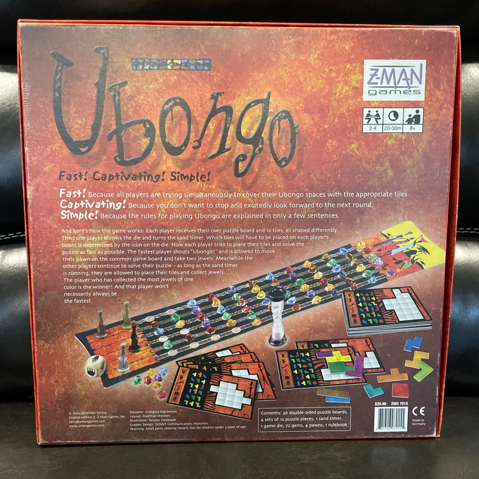 Juego de mesa UBONGO Kosmos, Z-man Games 2005 con expansión como nuevo Foto 2 de 4