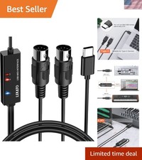 MIDI Cable, MIDI to USB C, Type-C MIDI Interface with Input  Output Connecti...