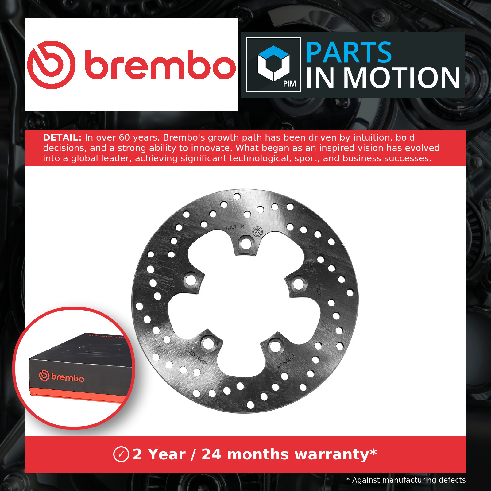 Motorcycle Brake Disc 68B40744 Brembo Genuine Top Quality Guaranteed New