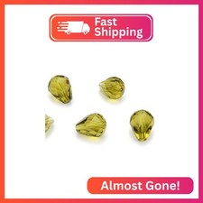 50pcs Adabele Austrian 10mm Faceted Teardrop Loose Crystal Beads Khaki Green Com