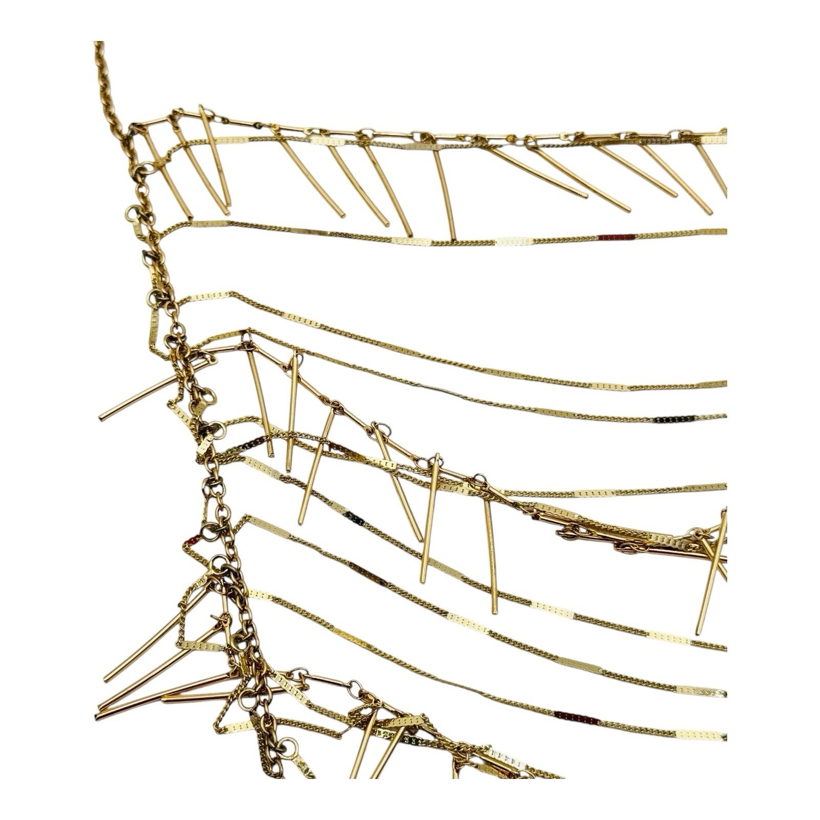 BCBG Multi Stranded Chains Dangle Drop Extra Long… - image 6