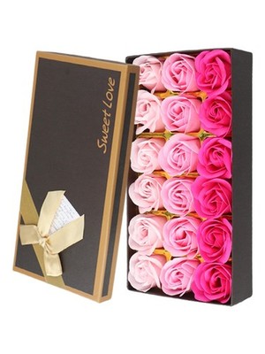 Seifenrosen Blumenkasten mit 18 erlesenen Rosen Eine einzigartige Art Liebe zu f