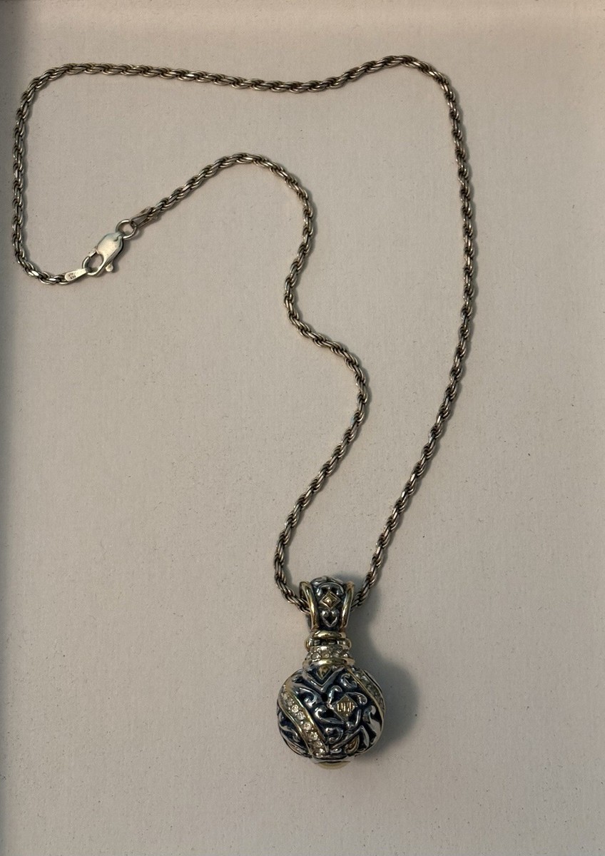 John Medeiros Two-Tone Ornate Sphere Pendant Necklace View 2