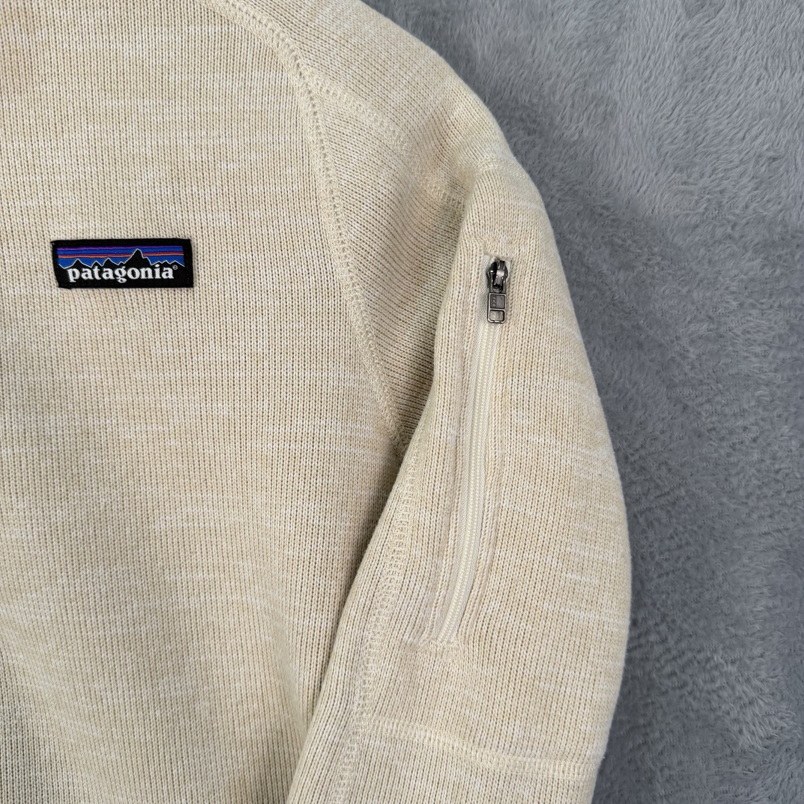 Patagonia Worn Wear Better Sweater Womens M Beige Fleece Lined Quarter Zip  Y42 thumbnail 8