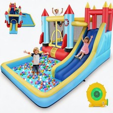 12ftx11ft Commercial Bounce House Castle Inflatable Bouncer with Blower 2 Slides
