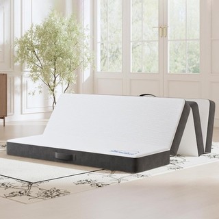 Folding Mattress 4 Fold Design For Auction Double 135 x 190 x 10cm White/ Grey