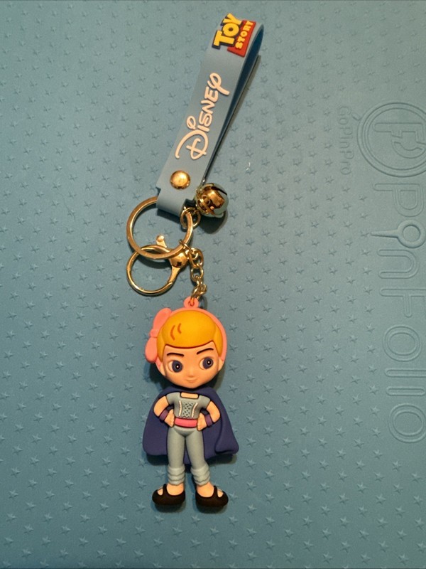 Disney Toy Story Bo Peep Rubber And Metal Keychain Keyring Bell New