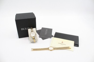 2 x Damen verschiedene Uhren Quarz Bulova Raymond Weil - funktionstüchtig