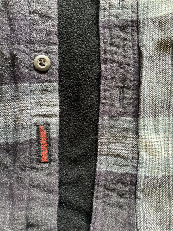 Camisa de franela para hombre Wolverine forrada térmicamente mediana, abotonada, a cuadros Foto 2 de 4