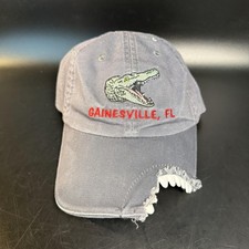 Gainesville FL Hat Cap Strap Back Gray Alligator Novelty Chomp Visor Mens Fun