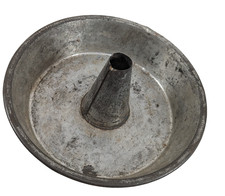 Vintage Unbranded One Piece Angelfood Cake Tube Pan Party Baking Round As Is