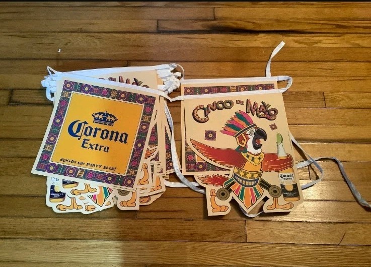 CORONA EXTRA BEER Cinco de Mayo STRING PENNANT BANNER FIND 4 BEACH BAR PATIO