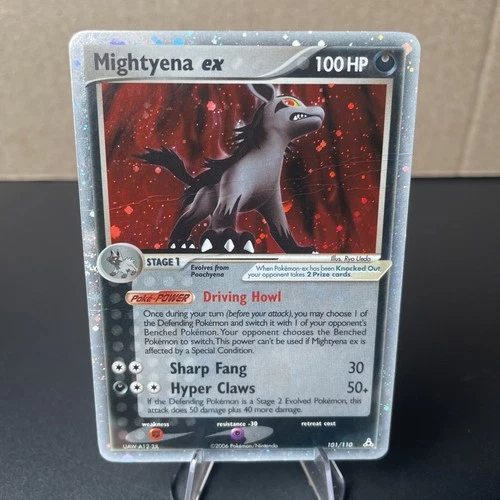 MIGHTYENA ex Holon Phantoms POKEMON Holo Silver 2006 101/110- HP/ DMG - PSA 1 ⁉️