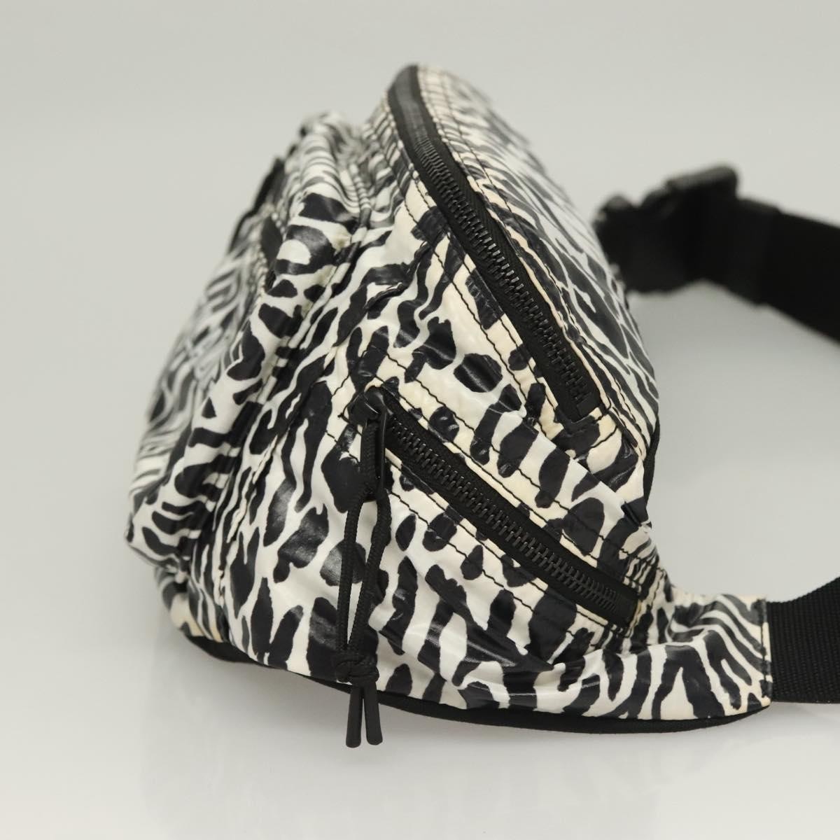 SAINT LAURENT Borsa in vita nylon nero bianco originale bs26844