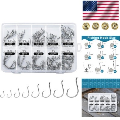 Ultimate 150PCS Circle Hooks Set - Strong & Durable for Fresh/Saltwater Fishing